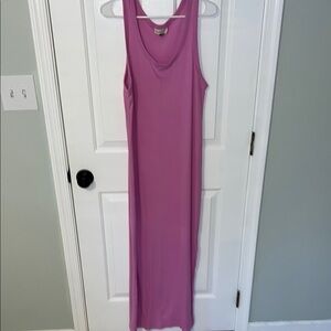 Universal Thread (1x) bubblegum Pink Sleeveless V-Neck Sheath Maxi Dress